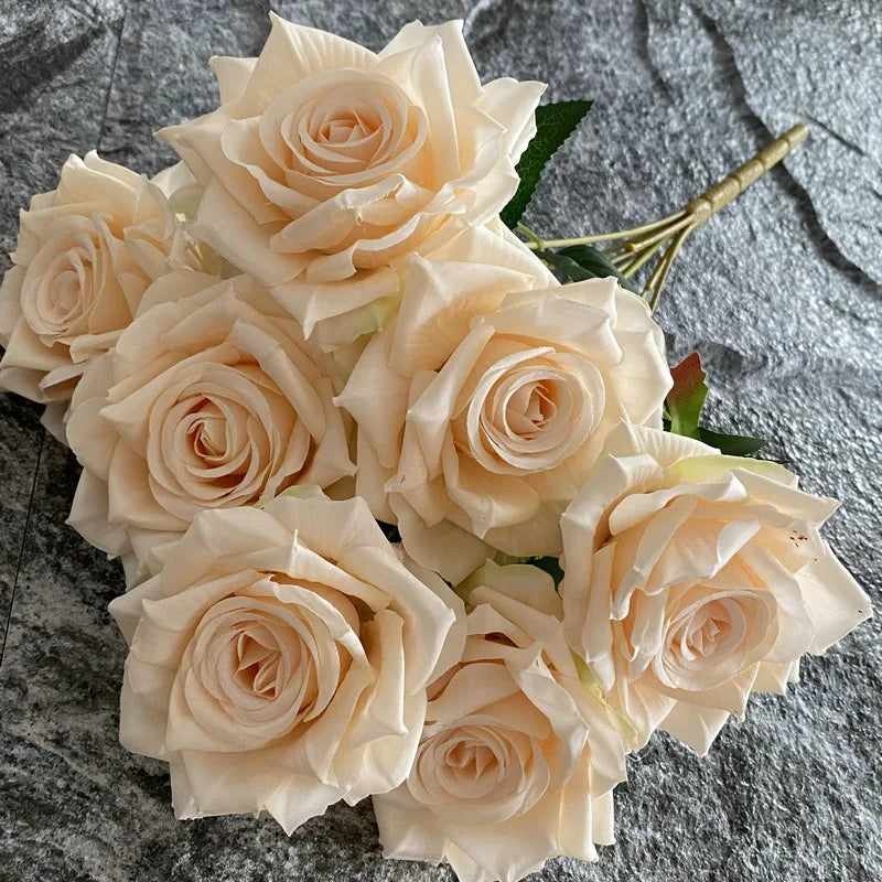 rose artificielle en soie pour décoration et photographie de mariage - vue 21 sur 22