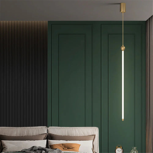 Minimalist Nordic tube pendant light for elegant interiors - vue 7 sur 8