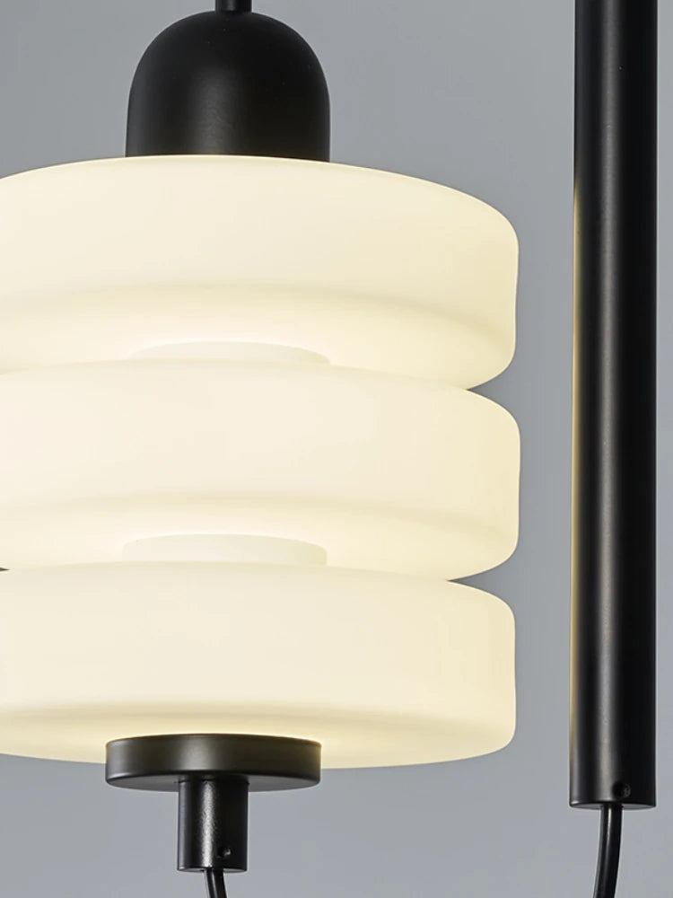 lustre en verre noir et blanc design moderne élégant - vue 6 sur 7