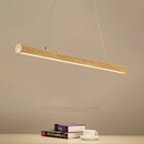 lampe de suspension ronde en bois massif nordique avec led