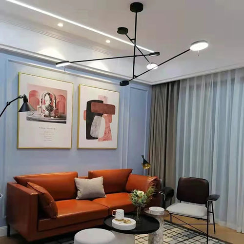 Minimalist black metal pendant light for interior decor - vue 5 sur 13
