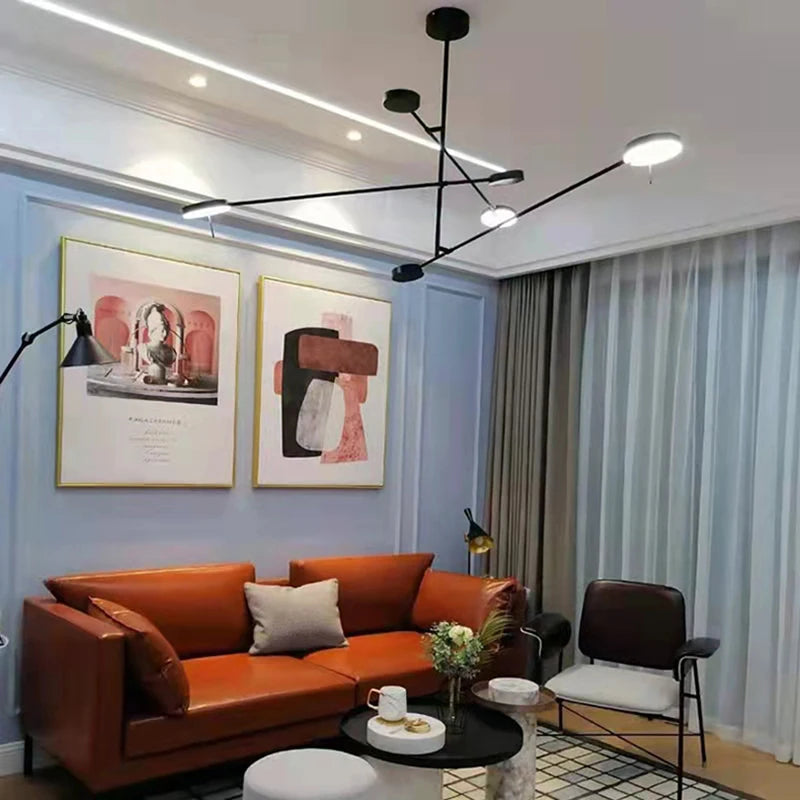 Minimalist black metal pendant light for interior decor - vue 4 sur 13