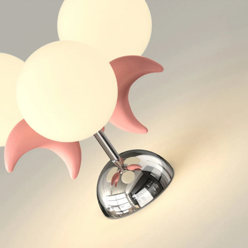 plafonnier enfants roses LED de boule de lune mignonne moderne chaude chambre de princesse romantique petite fille de chambre - vue 7 sur 8