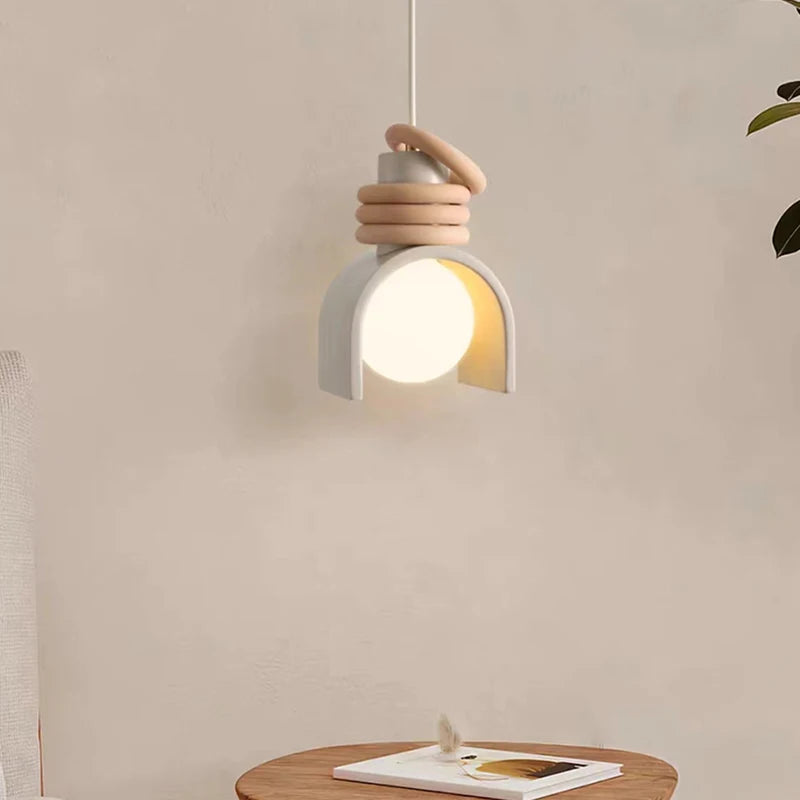 lampe led suspendue créative en résine avec cordon réglable pour intérieur - vue 4 sur 8