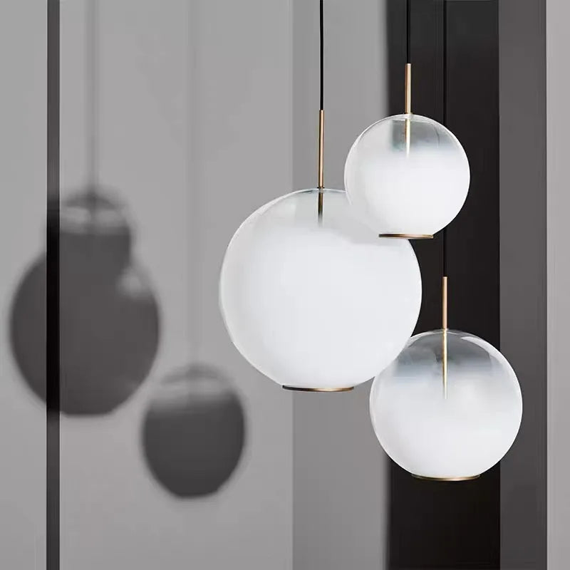 suspension en verre pour îlot de cuisine design élégant et moderne - vue 5 sur 9
