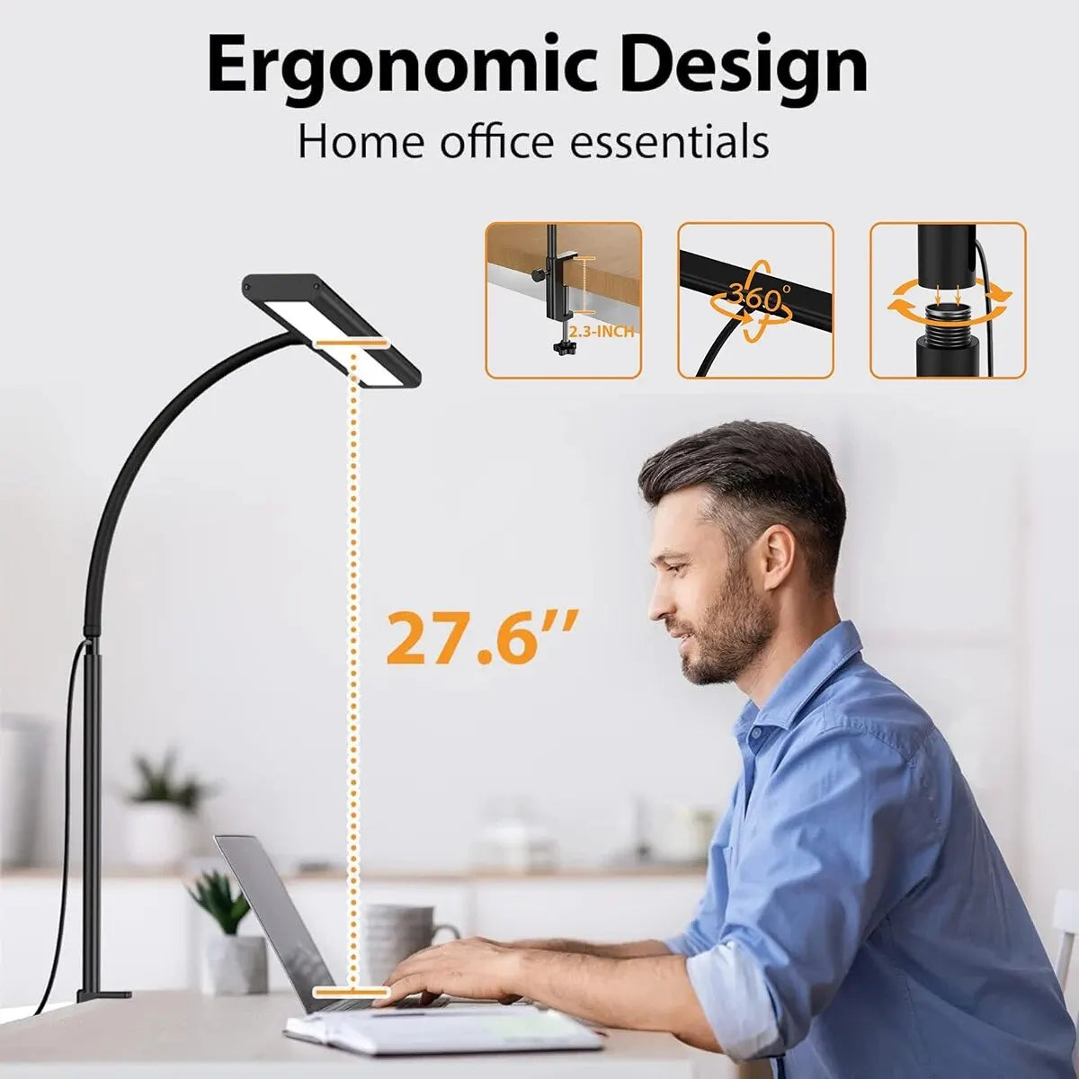 Lampe de bureau LED pour le bureau à la maison - vue 4 sur 7