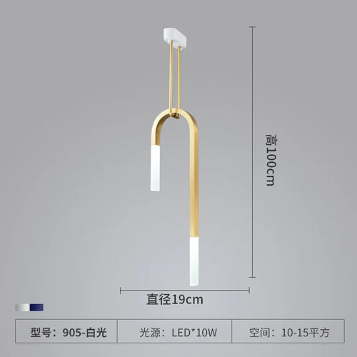 lustre led créatif en forme de u pour éclairage moderne - vue 10 sur 10