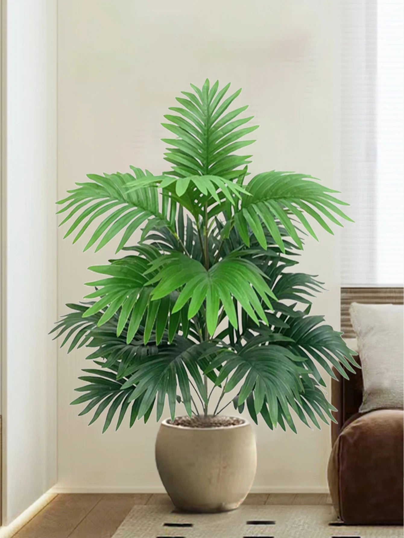 palmier artificiel avec feuilles tropicales pour décoration intérieure - vue 4 sur 8