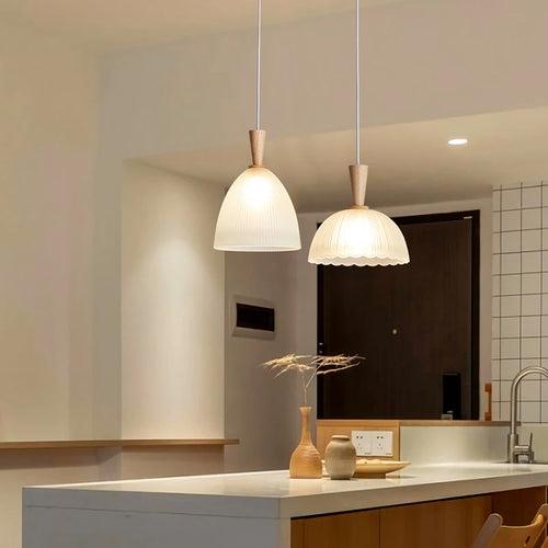 Creative minimalist wooden pendant light in pastoral style - vue 2 sur 11