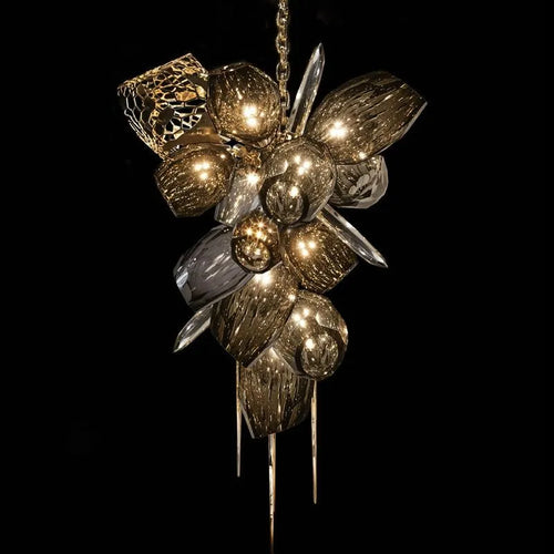 lustre en verre nordique de luxe en cristal moderne
