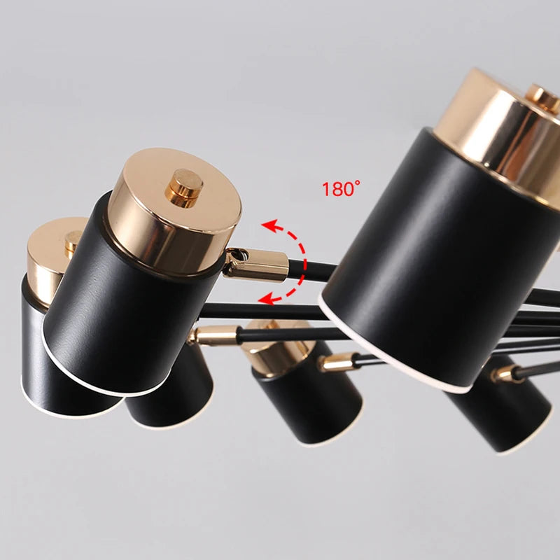 lustre led rotatif en métal avec 3 gradations suspendues - vue 6 sur 11