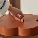 boîte de rangement ronde en cuir haut de gamme pour bijoux et objets décoratifs