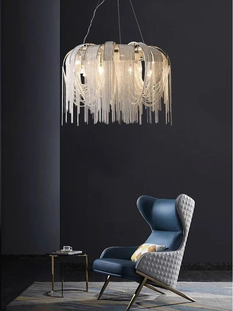 lustre postmodern luxe créatif gland aluminium pour hôtel - vue 5 sur 8