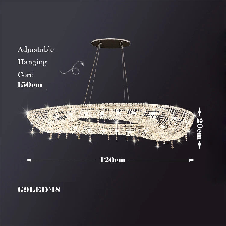 lustre créatif élégant en cristal transparent pour intérieur