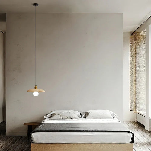 lampe suspendue nordique en bois massif pour intérieur décoratif