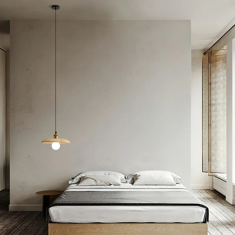 lampe suspendue nordique en bois massif pour intérieur décoratif - vue 4 sur 8
