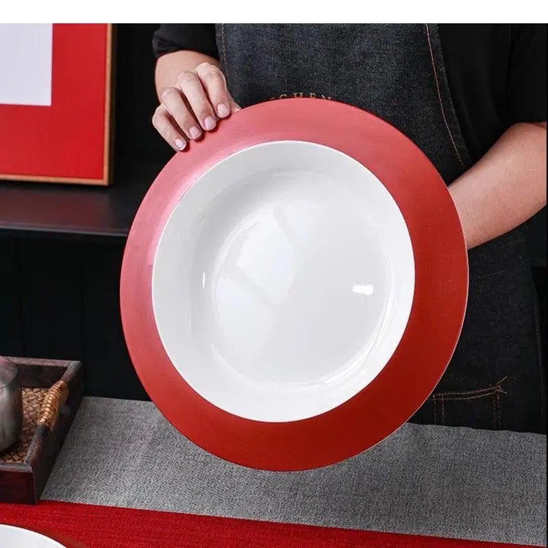 Assiette creuse céramique design minimaliste pour soupe dessert - vue 4 sur 7