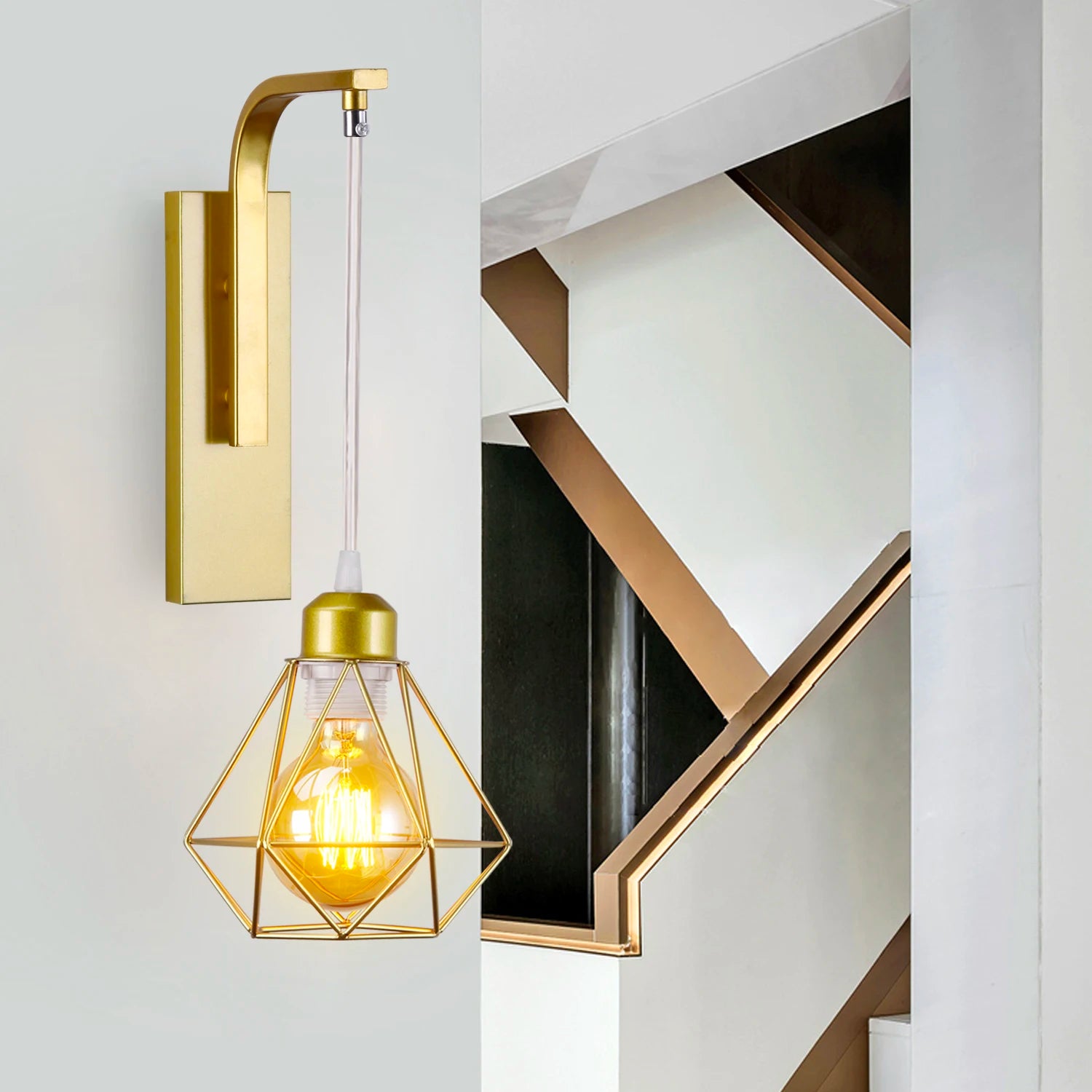 applique murale led vintage moderne nordique suspendue - vue 6 sur 17