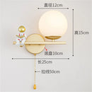 applique murale led astronaute en verre doré pour chambre enfant