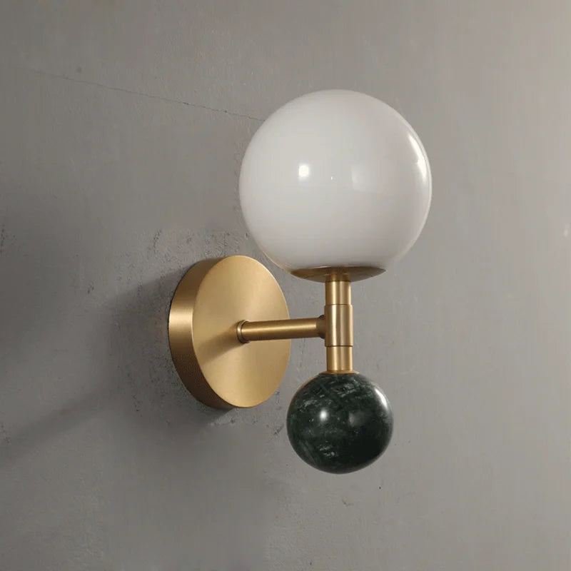 applique murale moderne en cuivre et marbre design lumineux pour intérieur - vue 3 sur 6