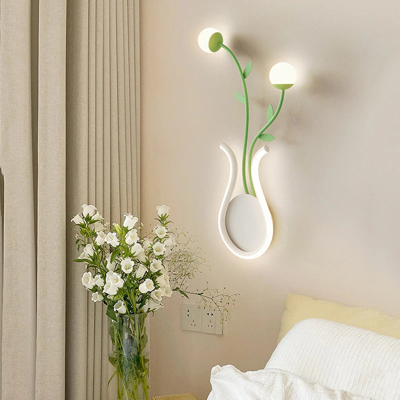 Applique murale LED en forme de plante verte