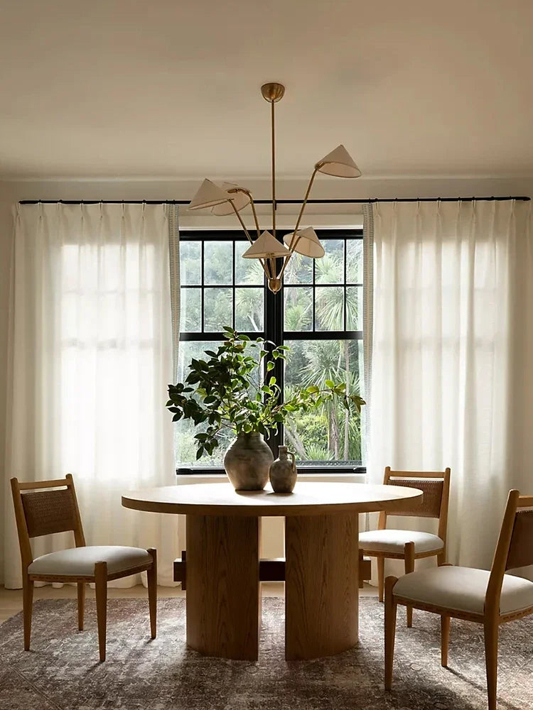 Wabi-sabi plafond suspension lampe japon tissu suspendu Lustre salon chez l'habitant lumière LED cuisine île Lustre chambre décor - vue 4 sur 7