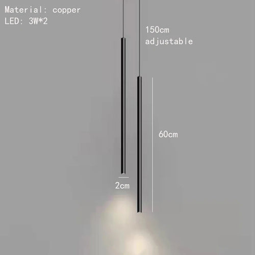 Minimalist copper pendant light for bedside, living room, dining room, kitchen - vue 10 sur 10