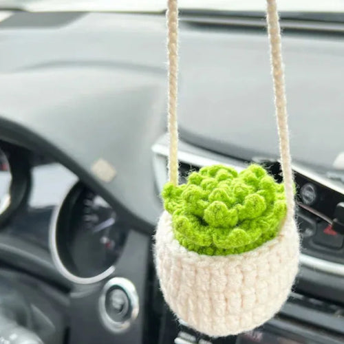 crochet suspendu créatif pour décoration de voiture plante en pot - vue 29 sur 34
