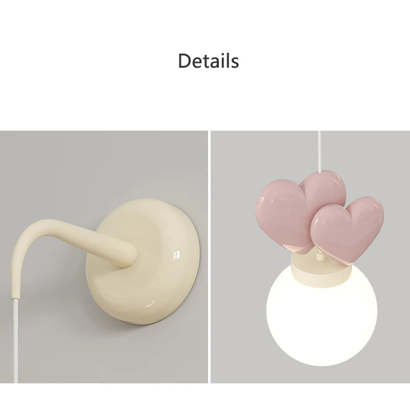 Children's Room Hanging Wall Light Purple Red Pink Love Wall Lamp for Nursery School Kids Baby Room Decorative Night Lamps E27 - vue 6 sur 11