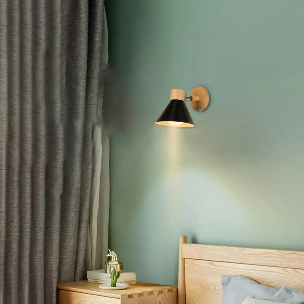 applique murale led en bois style nordique moderne - vue 4 sur 23