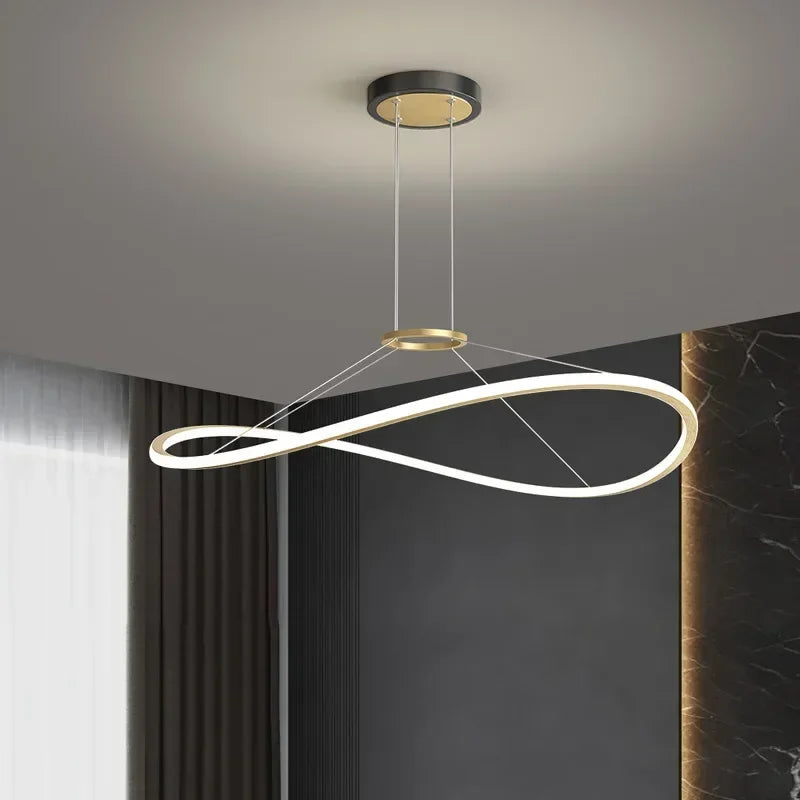 lustre moderne à led pour décoration intérieure réglable - vue 7 sur 12