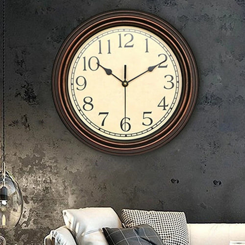 12 Inch Silent Retro Wall Clock Quartz Decorative Table Dial Battery Non-Ticking Digital Clocks for Bedroom,Black - vue 6 sur 7