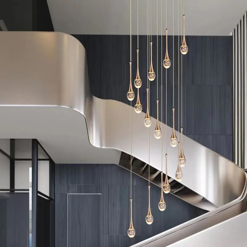 lustre de luxe à bulles de cristal pour décoration moderne - vue 4 sur 21