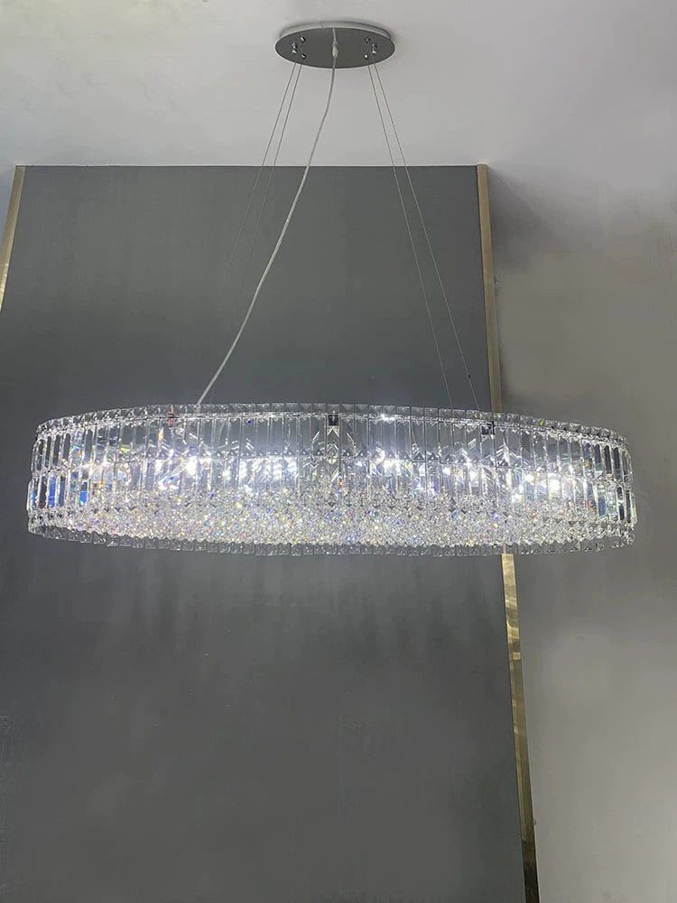 lustre led en cristal k9 rétro moderne de luxe - vue 5 sur 5