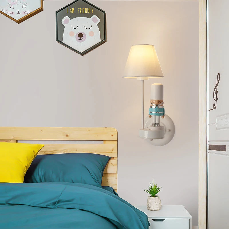 applique murale led dessin animé soldat américain pour décoration enfant - vue 5 sur 11