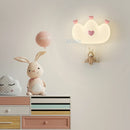 applique murale en forme de couronne rose pour filles animal veilleuse