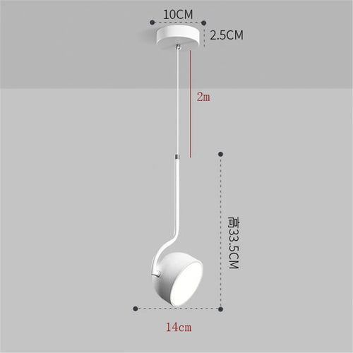 Nordic style adjustable angle wooden LED pendant light - vue 8 sur 8
