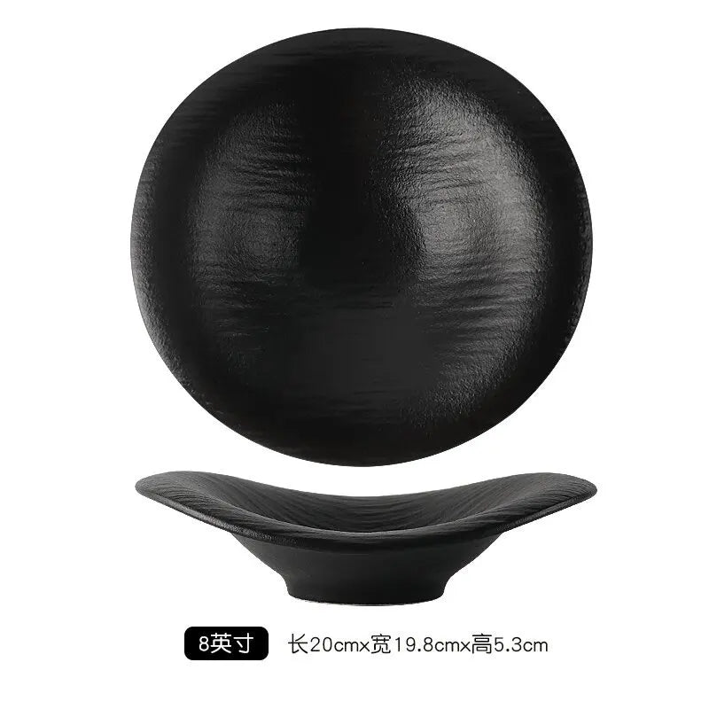 Vaisselle ceramique mate motif roche bols assiettes saladiers