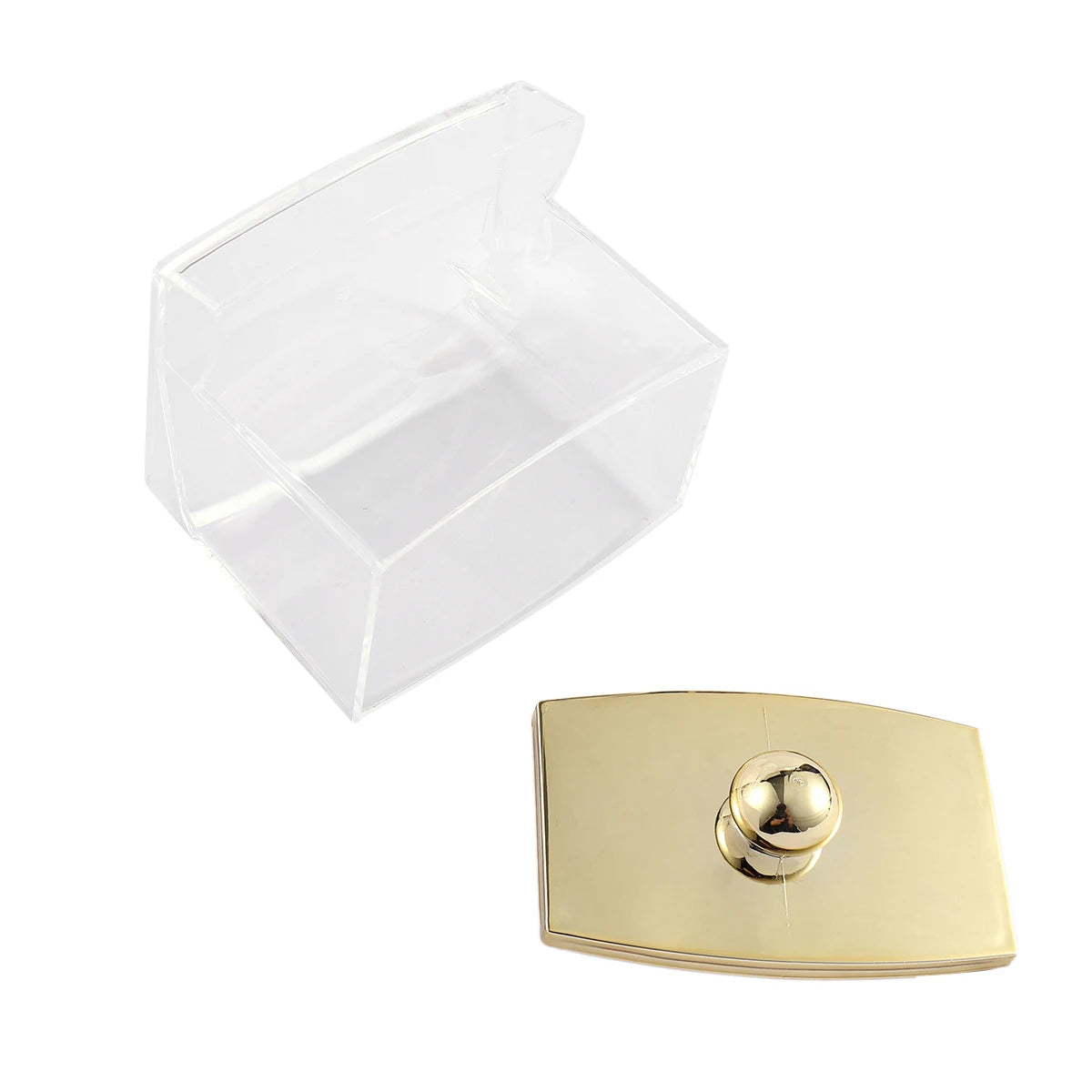 1/3 pcs Qtips Dispenser Bathroom Container with Golden Lid , 10 oz Cotton Ball Holder, Clear Plastic Apothecary Jar Organizer - vue 5 sur 9