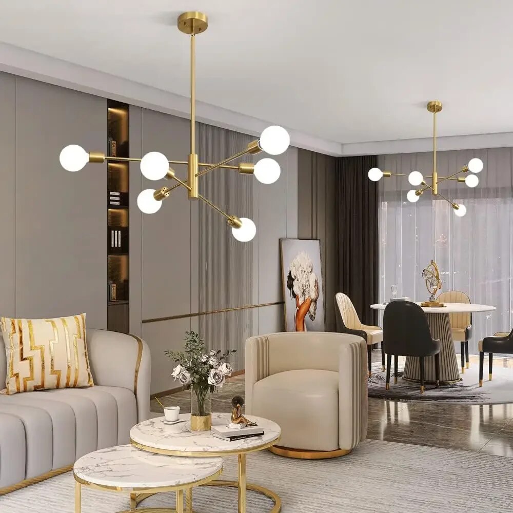 Plafonnier LED Spoutnik noir au design nordique moderne - vue 5 sur 12