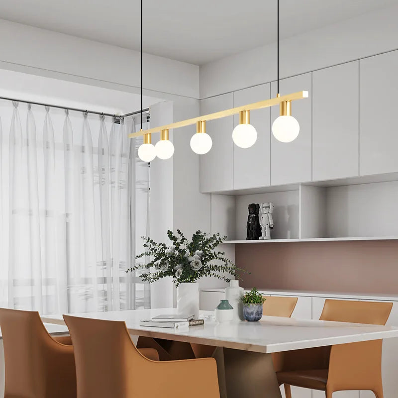 lustre minimaliste en laiton pour bar et restaurant réglable avec fil - vue 5 sur 8