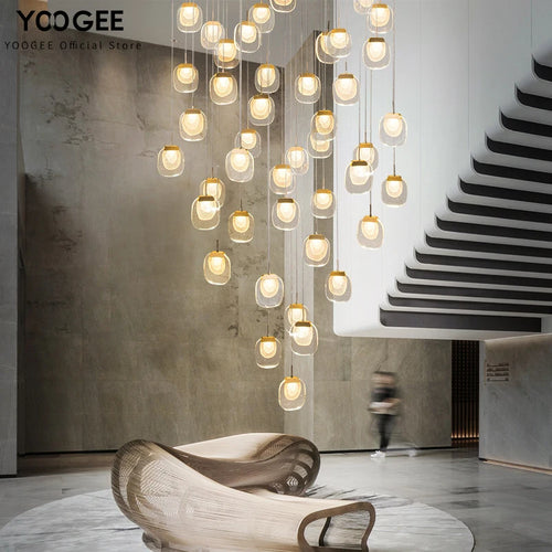suspension moderne en cristal pour éclairage décoratif intérieur - vue 4 sur 20