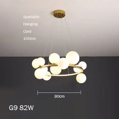 lustre en verre design moderne avec bulles pour intérieur élégant - vue 16 sur 18
