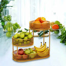 Countertop Fruit Basket Metal Wire Storage Basket, Counter Serving Tray Space Saver Serving Stand Vegetables Storage Rack
