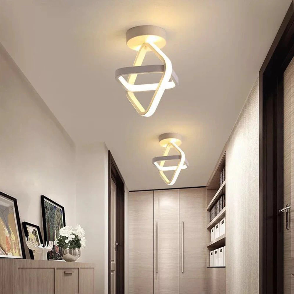 plafonnier led moderne nordique blanc/noir - vue 5 sur 8