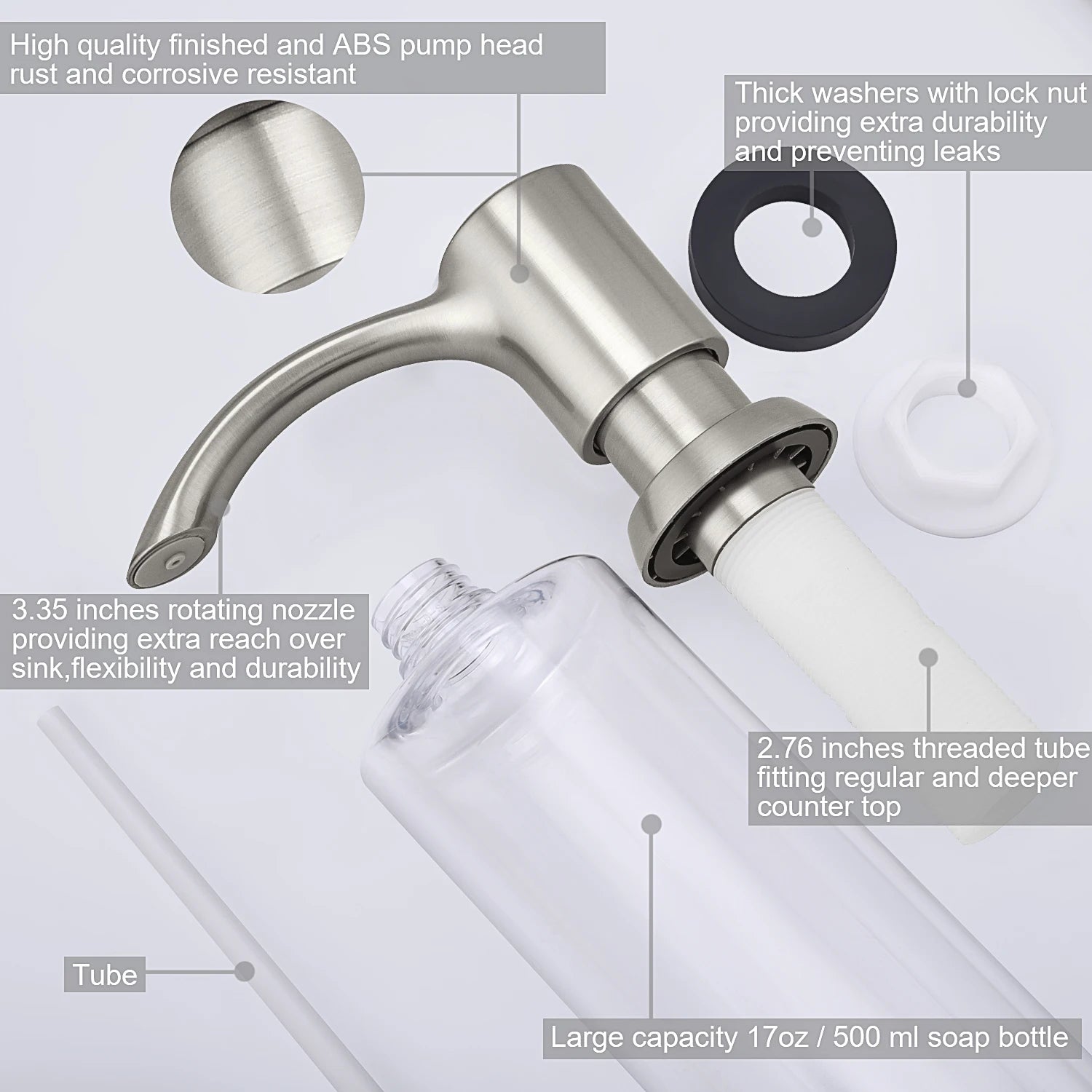 distributeur de savon liquide pour cuisine 500 ml accessoires pratiques - vue 10 sur 11