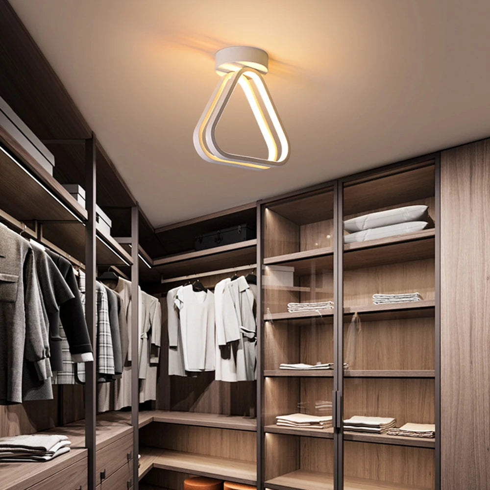 lampe de plafond led moderne triangle éclairage intérieur nordique - vue 5 sur 7