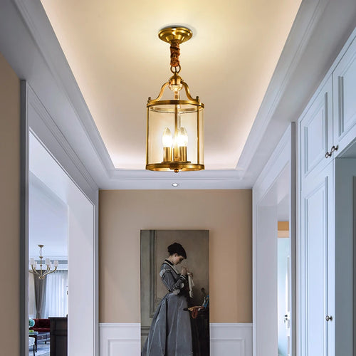 Lustre moderne cuivre style européen verre doré luxe intérieur suspension pour salle à manger salon hôtel allée - vue 5 sur 7
