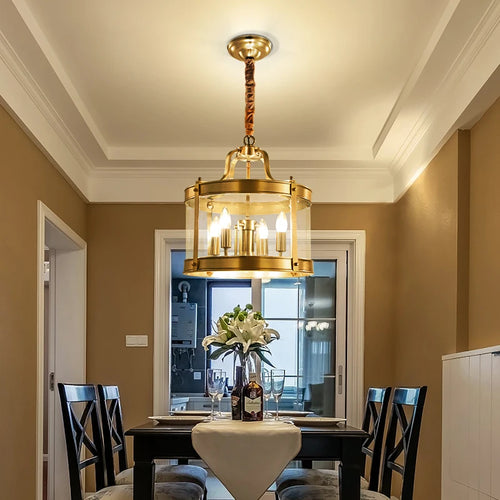 Lustre moderne cuivre style européen verre doré luxe intérieur suspension pour salle à manger salon hôtel allée - vue 3 sur 7