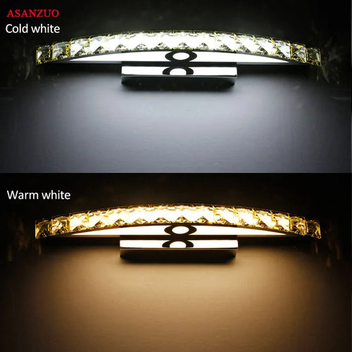 applique murale salle de bain LED miroir lumière en acier inoxydable cristal maquillage salle de bain lumières 44 cm/54 cm